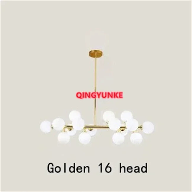 Glass Ball LED Chandelier for Living Room – Modern Nordic Ceiling Lamp & Kitchen Island Pendant Light