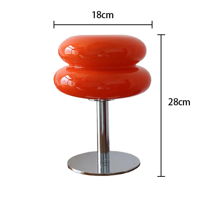 Macaron Glass Table Lamp – Trichromatic Dimming Atmosphere Light for Bedroom, Living Room & Bedside Decor