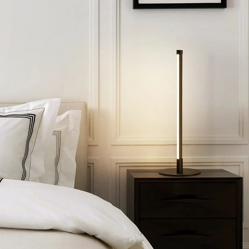 Simple Slim Floor Lamp – Minimalist LED Strip Lighting for Bedroom and Living Room Art Décor