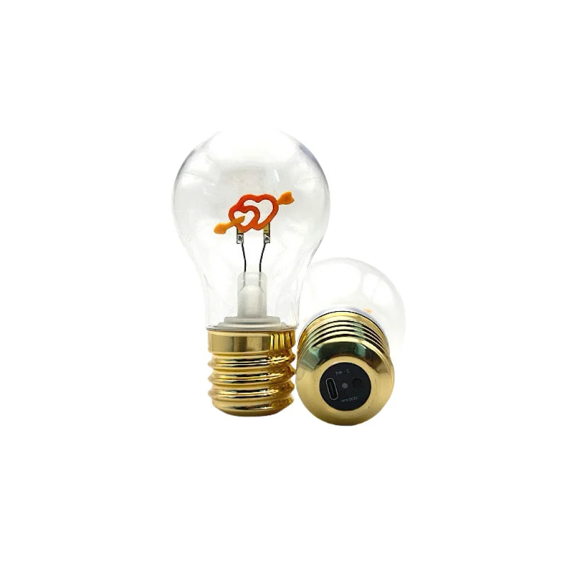 Edison A70 Rechargeable LED Decorative Bulb – Vintage Warm Light Type-C Portable Art Lamp
