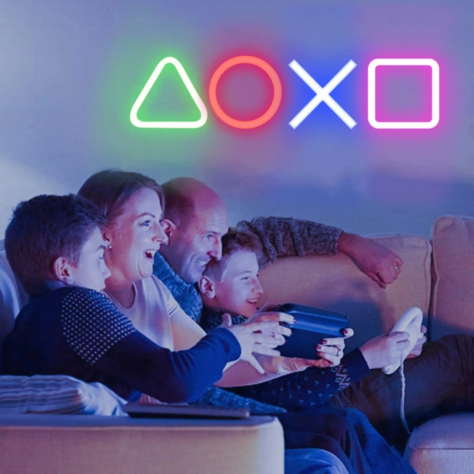 Custom PS4 Game Icon Neon LED Sign – Colorful Wall Hanging Atmosphere Light for Gaming Room, Bar and Club Decor