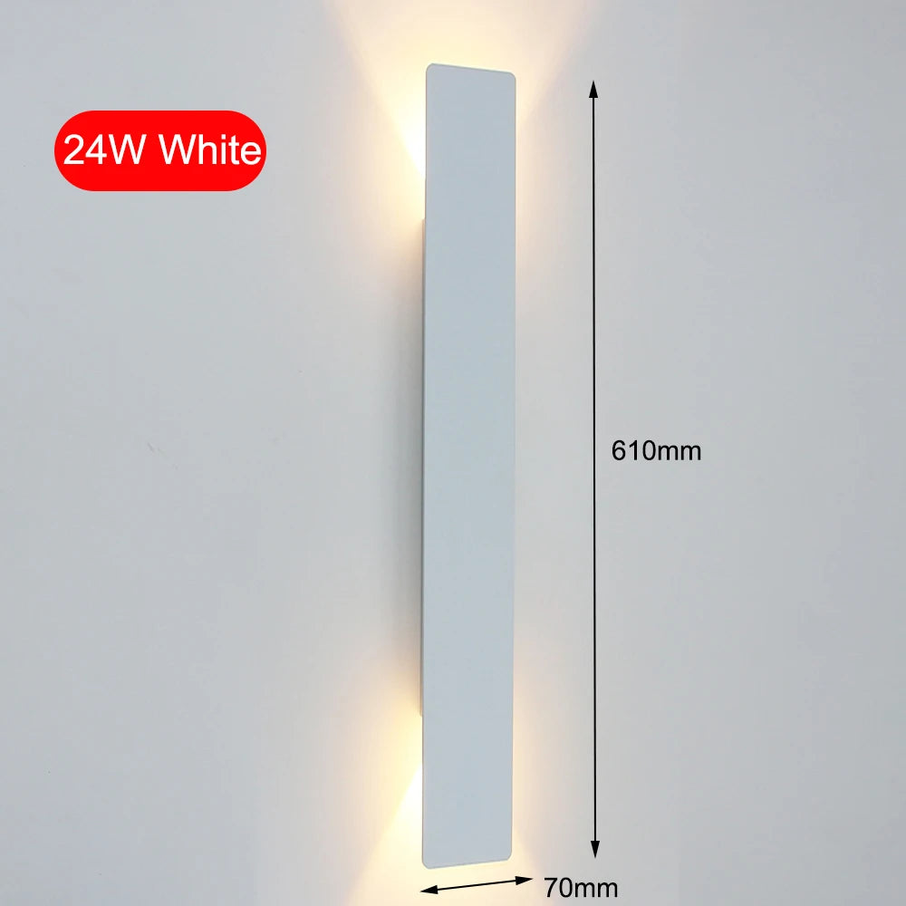 Modern LED Up &amp; Down Wall Lamp – Aluminum Indoor Sconce for Bedroom, Living Room, Aisle, and Corridor Lighting