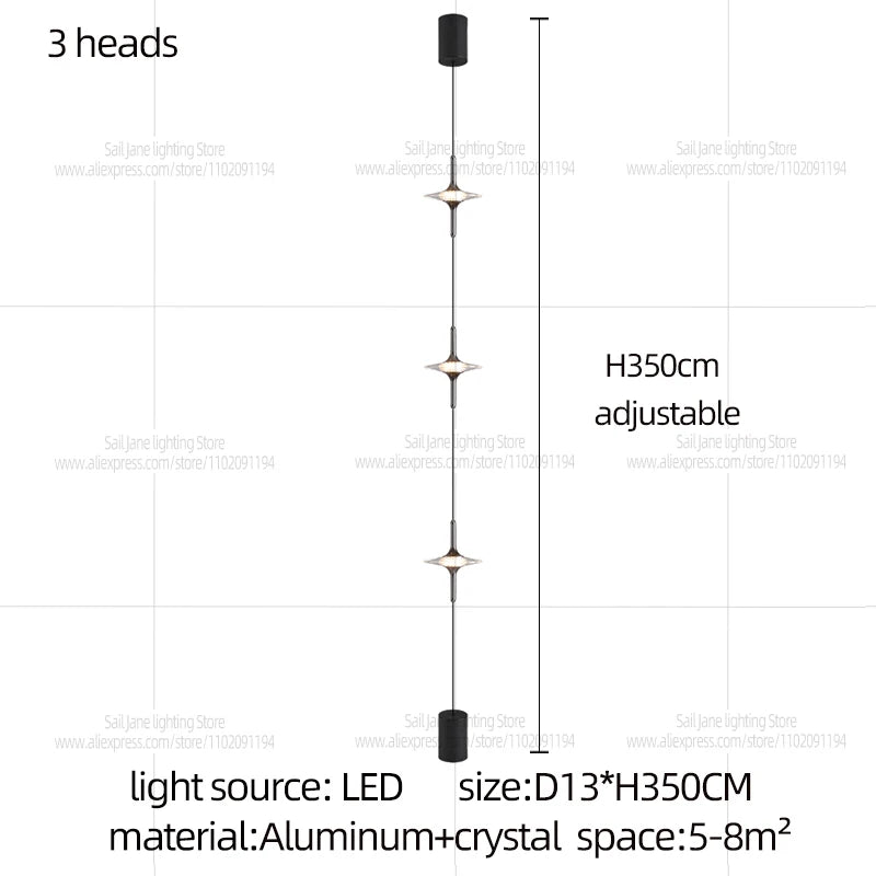 LED Modern Crystal Floor Lamp – Creative Hanging Bedside Light for Bedroom, Living Room, Study, and Hotel Corner Decoration