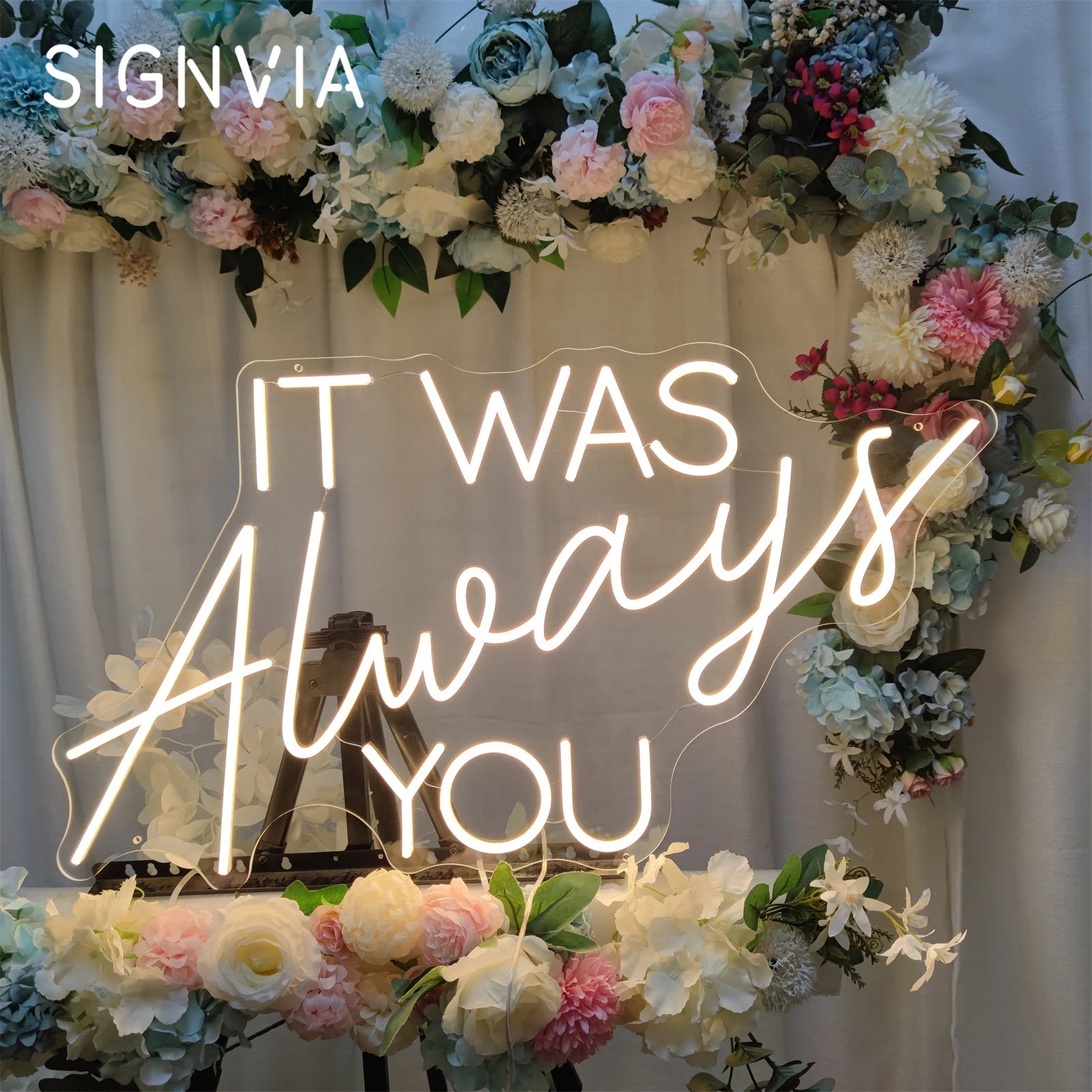 It Was Always You Neon LED Sign – Romantic Wedding and Bedroom Aesthetic Wall Light