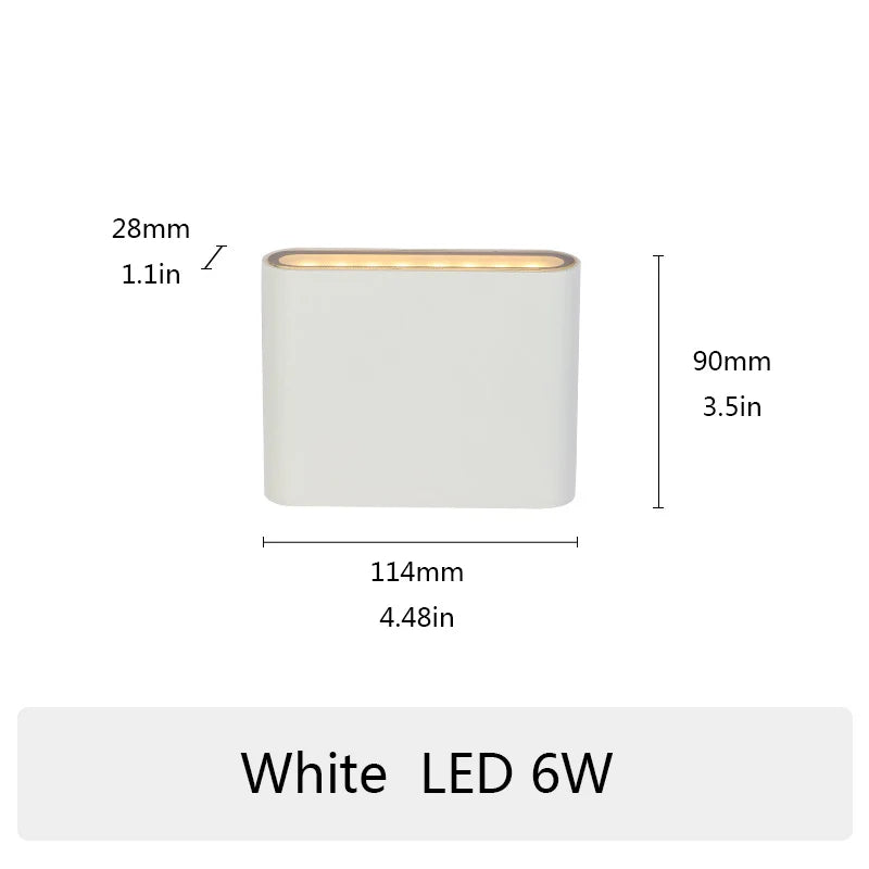LED Outdoor Waterproof Wall Lamp – 6W, 12W, 20W Aluminum Wall Sconce for Indoor & Outdoor Home Lighting