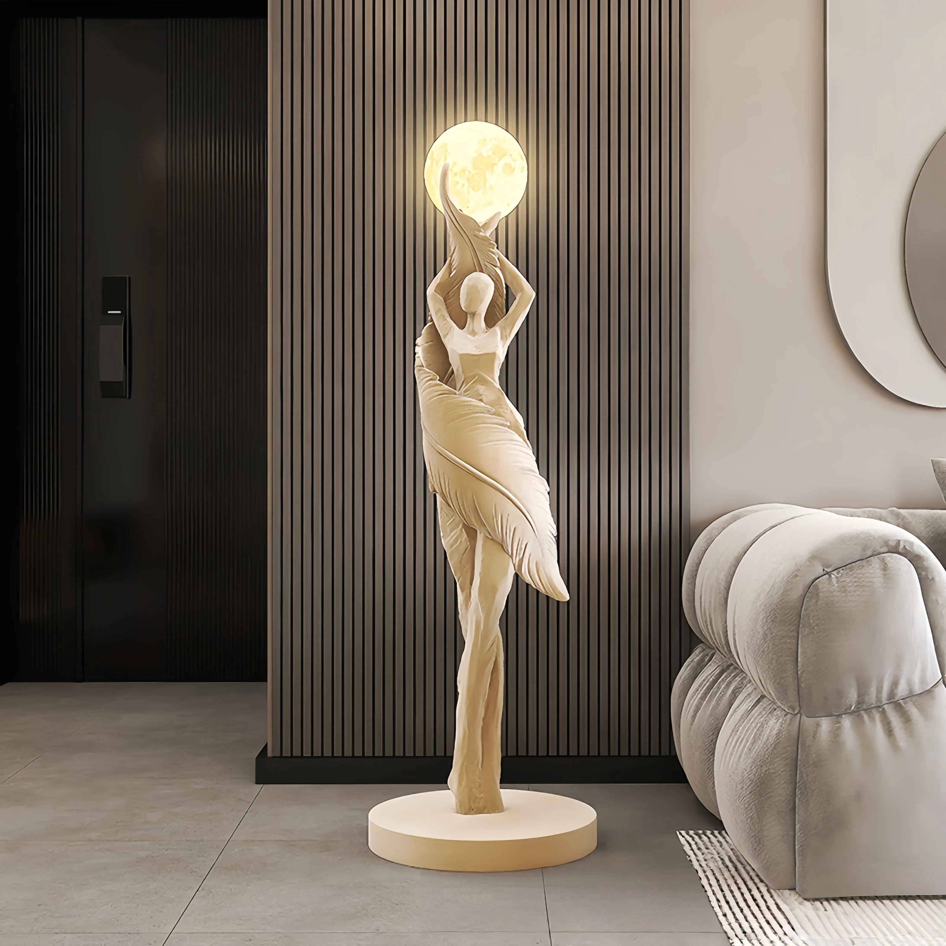 Modern Art Humanoid Floor Lamp – High-End Resin Sculpture LED Atmosphere Light for Living Room and Bedroom