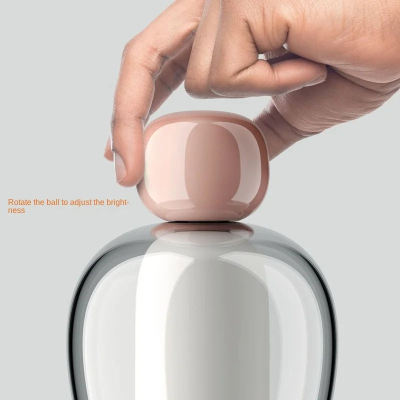 Modern Glass USB Charging Desk Lamp – Minimalist LED Decoration Light for Living Room, Study, and Bedroom