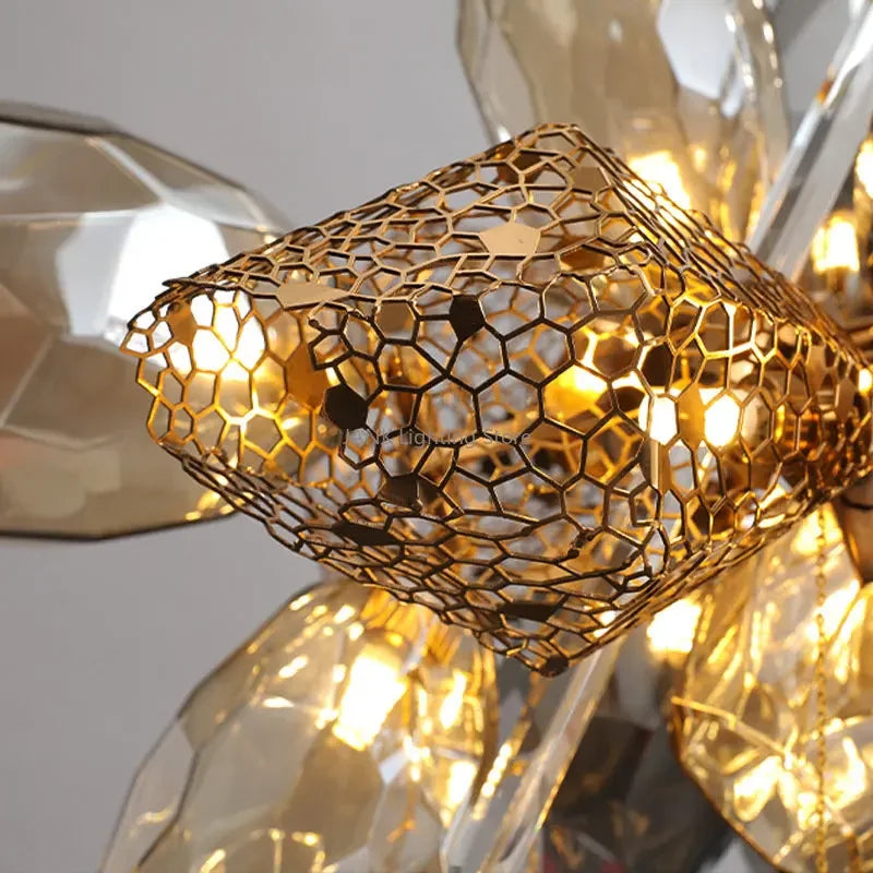 Nordic Living Room LED Stainless Steel Crystal Chandelier – Luxury Designer Pendant Lamp for Home & Restaurant