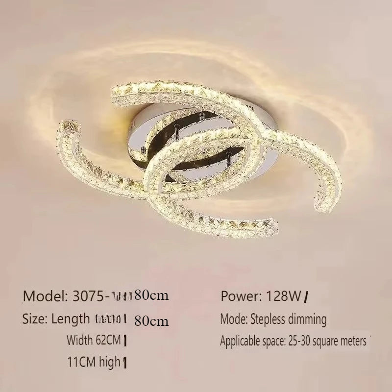 Modern 2024 Special-Shaped Crystal Chandelier – Elegant LED Ceiling Light for Living Room & Dining Room