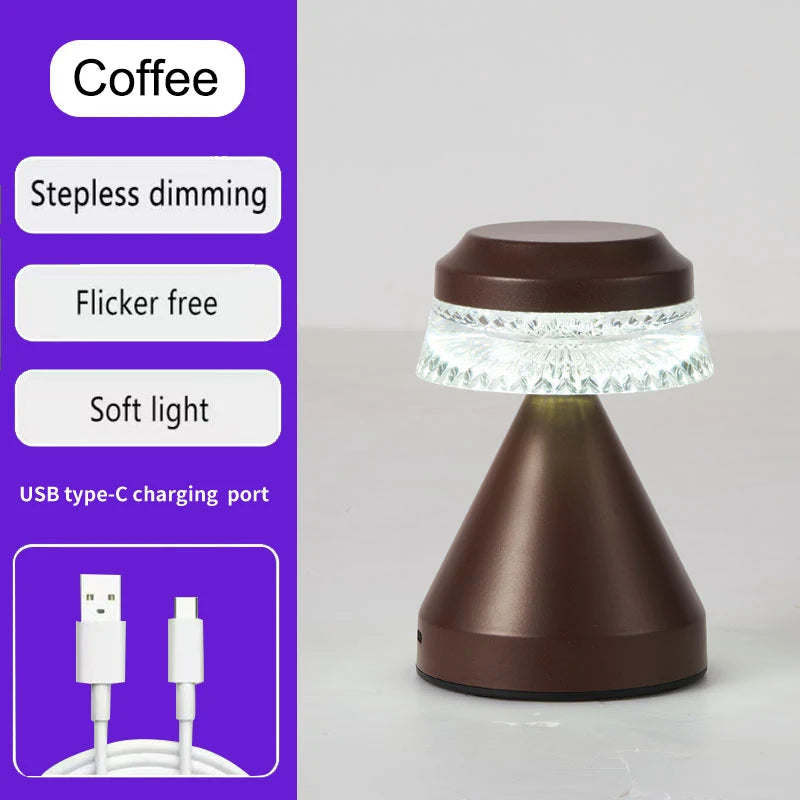Mushroom LED Night Light Table Lamp – Rechargeable Touch Sensor Desk Lamp for Bedroom, Restaurant & Bar Décor