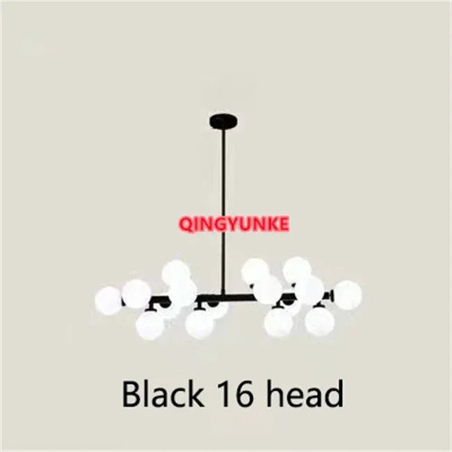 Glass Ball LED Chandelier for Living Room – Modern Nordic Ceiling Lamp & Kitchen Island Pendant Light