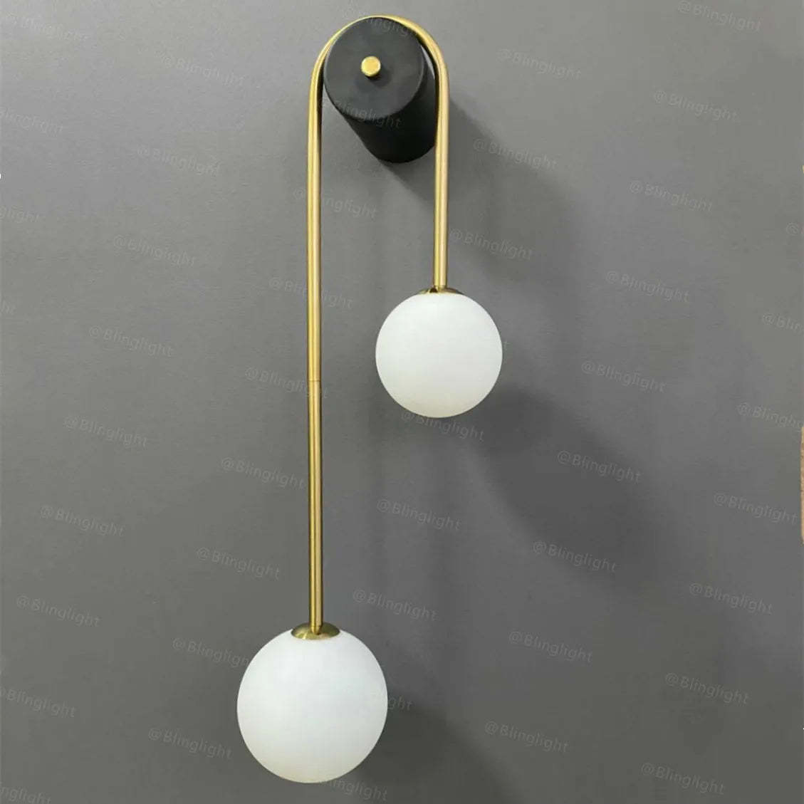 Modern Glass Ball LED Wall Lamp – Nordic Gold and Black Sconce for Bedroom and Living Room Interior Lighting