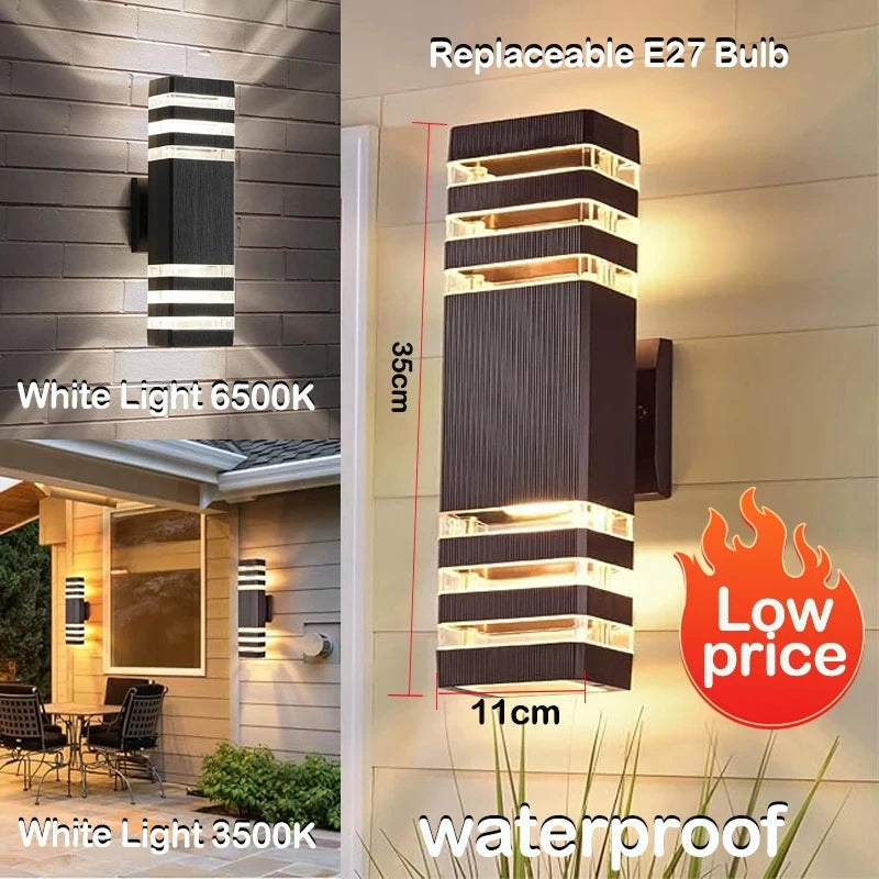 LED Outdoor Wall Lights E27 – IP65 Waterproof Up, Down Exterior Wall Sconce