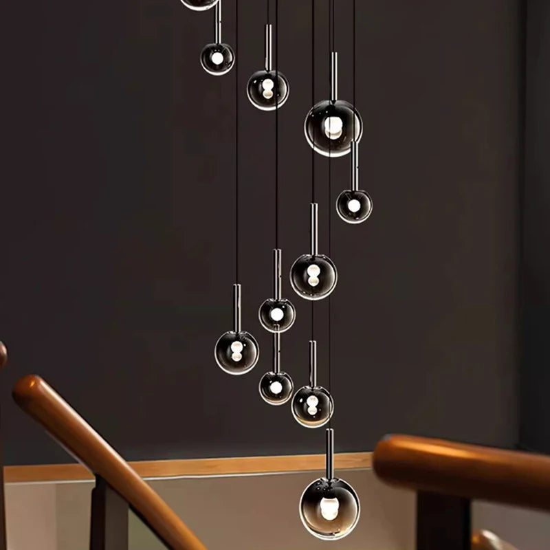 Modern Stair Chandelier – Multi-Head Pendant Lighting for Living Room, Stairwell & Indoor Decoration