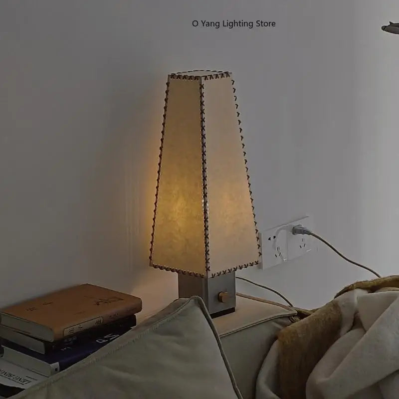 Letter Desk Lamp Handmade Sheepskin Paper Cover – Light Luxury Designer Bedside Lamp for Modern Bedrooms
