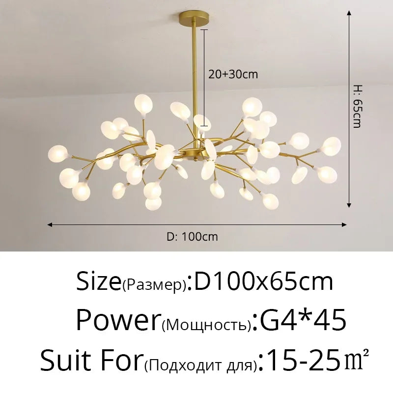 Nordic Firefly Pendant Light – Luxury Creative Art Chandelier for Living Room & Bedroom Home Decor