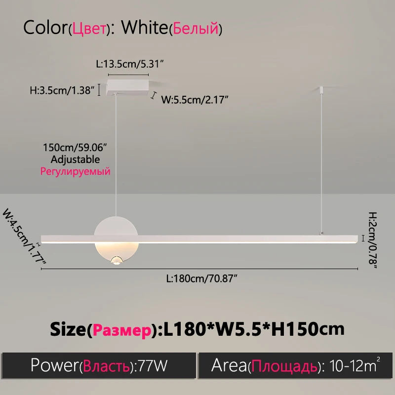 Nordic Modern Chandelier – Black Pendant Light for Dining Room, Kitchen, Bar & Restaurant