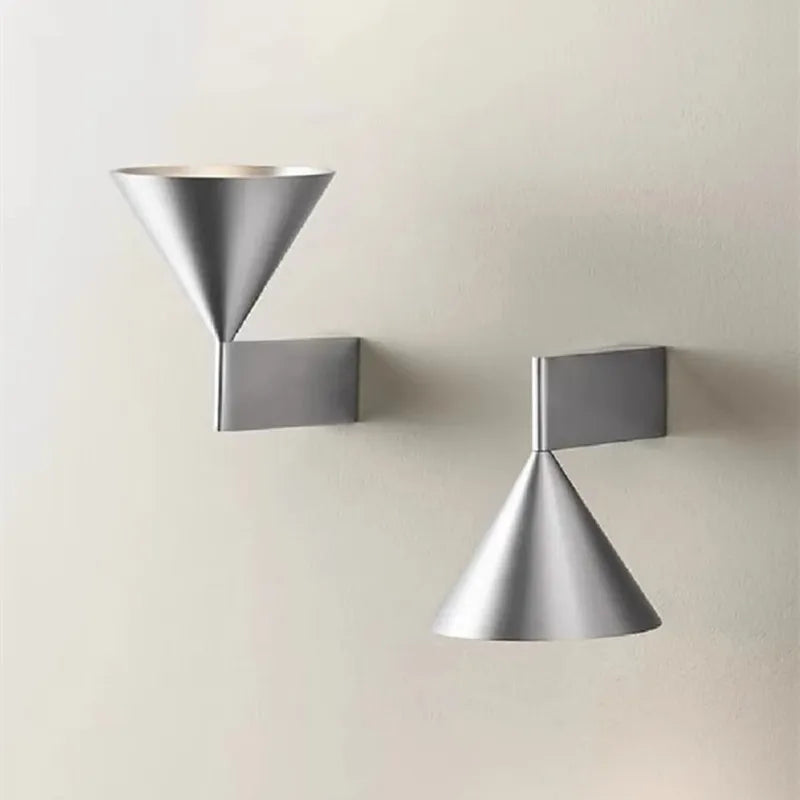 Italian Minimalist Conical LED Wall Lamp – Geometric Bedroom and Aisle Sconce for Modern Interior Background Lighting