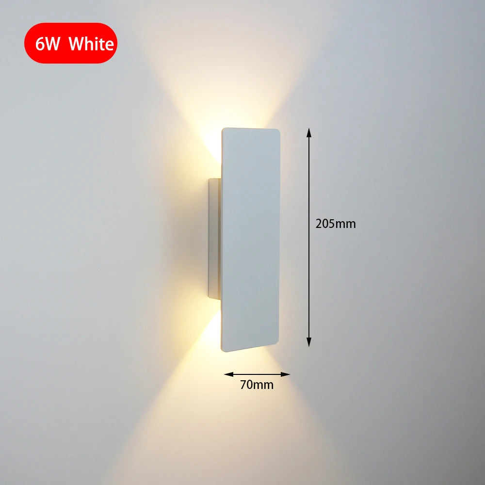 Modern LED Up &amp; Down Wall Lamp – Aluminum Indoor Sconce for Bedroom, Living Room, Aisle, and Corridor Lighting