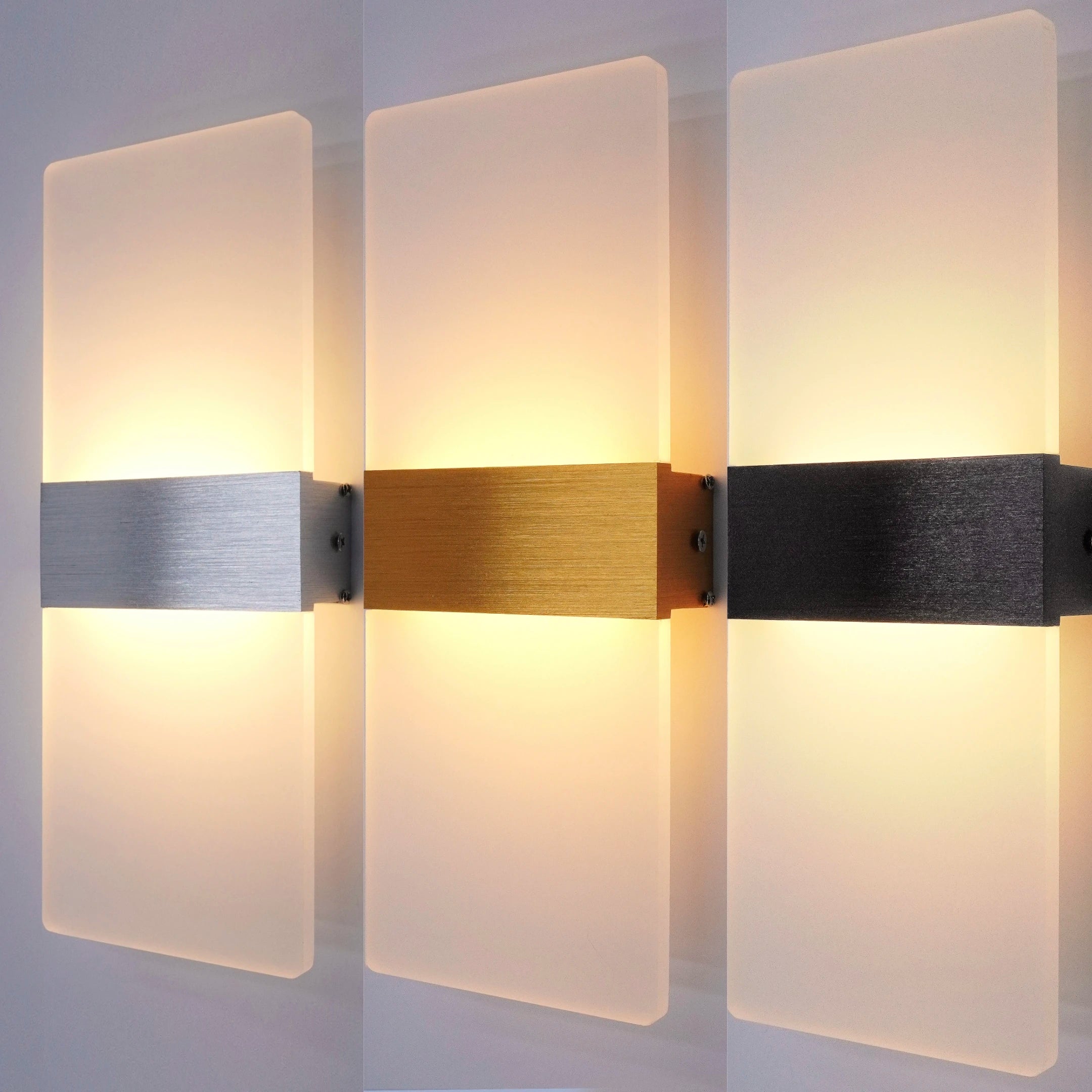 Modern Minimalist LED Wall Sconce – Aluminum and Acrylic Up–Down Light for Bedroom, Living Room & Corridor