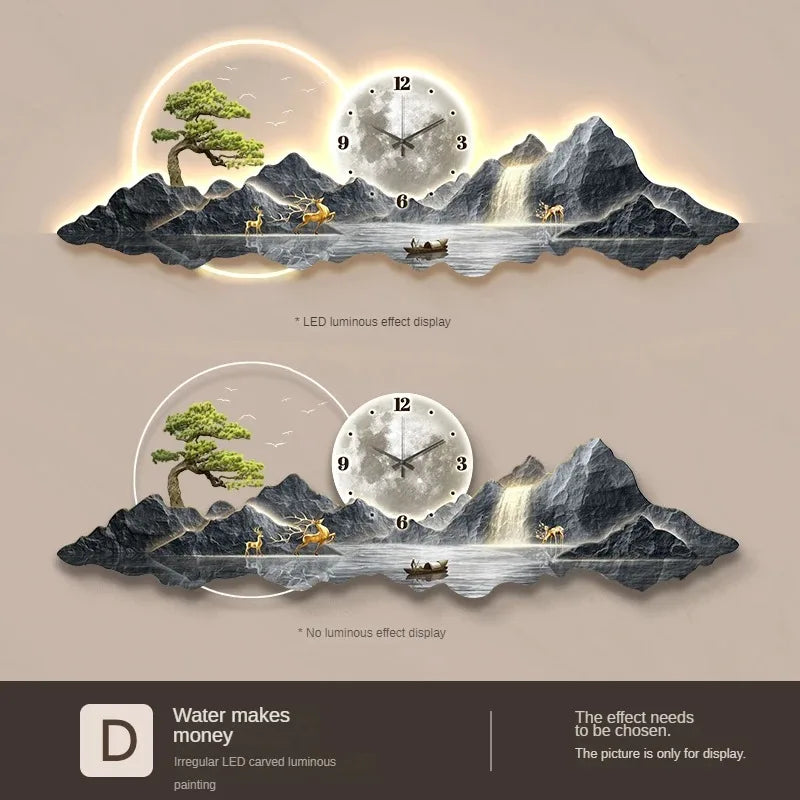 Luxury LED Wall Clock – Modern Nordic Silent Timepiece With Ambient Backlight for Living Room and Home Décor