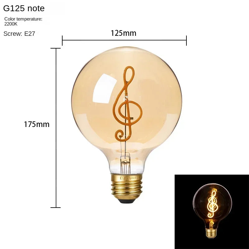 LED Filament Letter Bulb G125 LOVE – Warm Ambient Edison Light for Bedroom and Home Décor