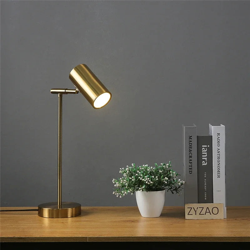 Modern Creative Golden Table Lamp – Eye Protection Desk and Bedside Light for Nordic Living Rooms and Bedrooms