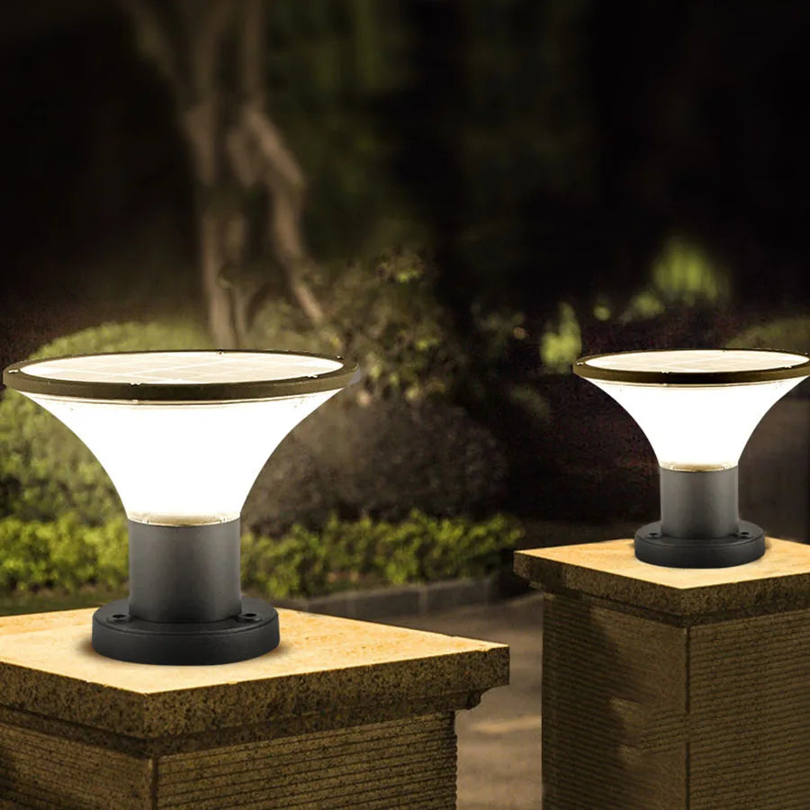 Villa Waterproof Solar Column Head Light – Thrisdar Outdoor Lawn, Fence & Gate Post Lamp IP65