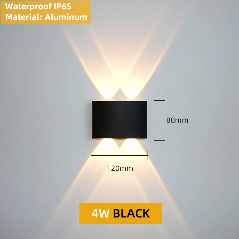 Aluminum Interior Wall Light – Waterproof IP65 LED Up &amp; Down Wall Lamp for Bedroom, Living Room, Garden & Stairs