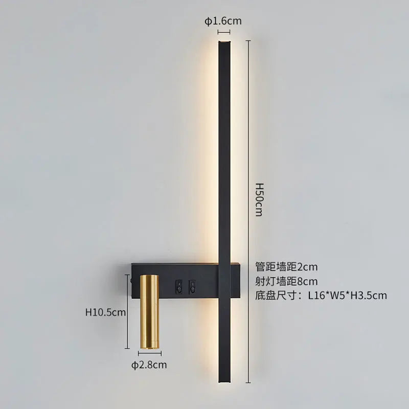 Nordic Modern Minimalist LED Wall Lamp – Black & White Luxury Decorative Light for Living Room, Sofa Background & Bedside