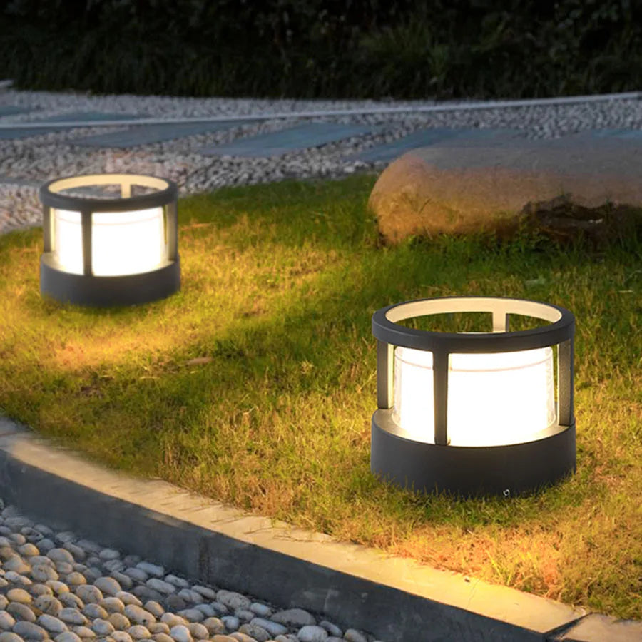 Thrisdar 15W Outdoor Exterior Fence Pillar Lamp, Courtyard Landscape & Pathway Post Light, Modern Aluminum Stigma Lamp