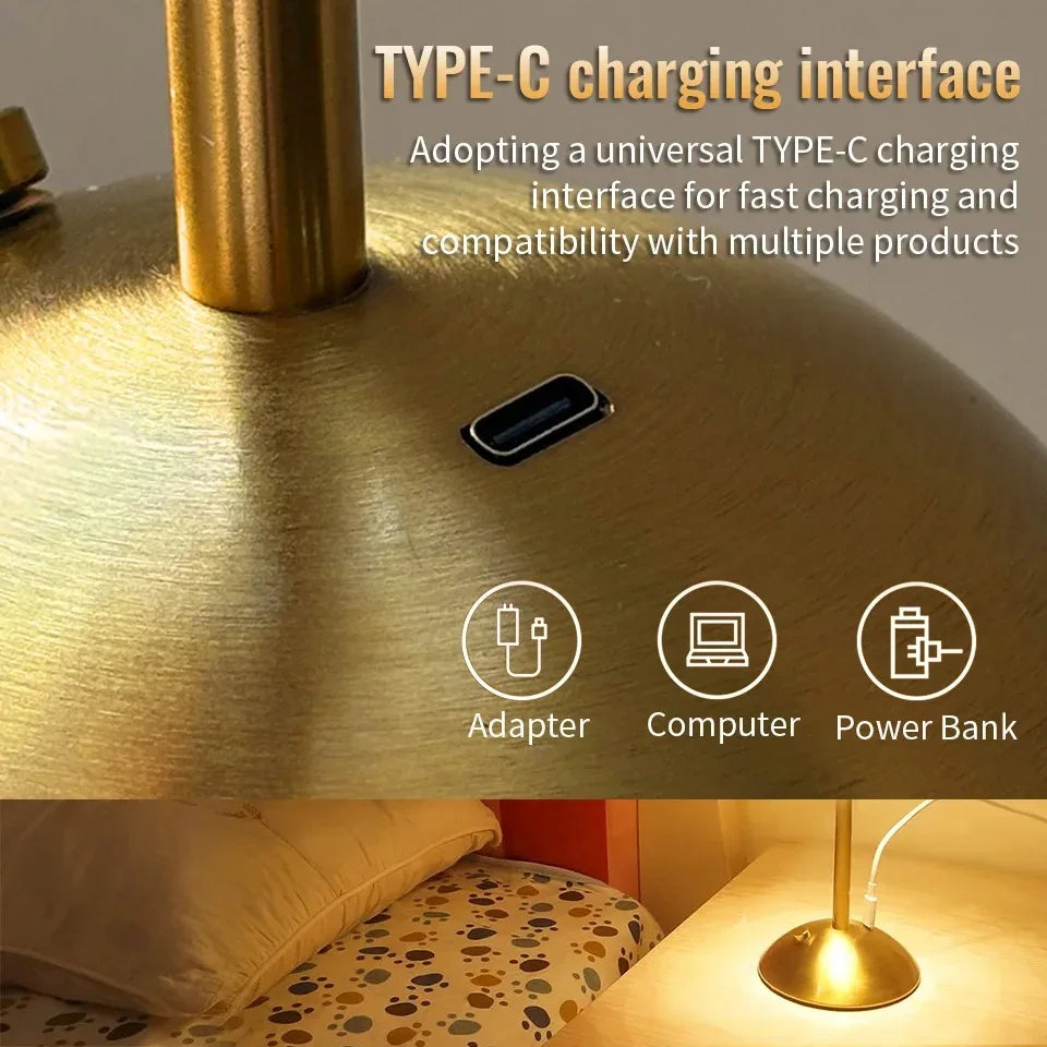 LED Table Lamp Touch Sensor USB Rechargeable – 3-Color Wireless Bedside Night Light for Home, Restaurant, Hotel, and Bar