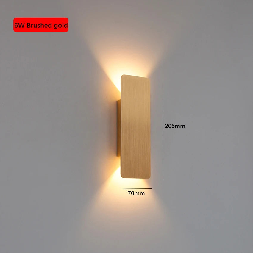 Modern LED Up &amp; Down Wall Lamp – Aluminum Indoor Sconce for Bedroom, Living Room, Aisle, and Corridor Lighting