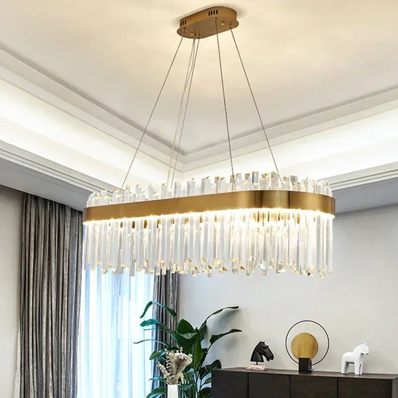 Light Luxury Crystal Chandelier – Modern LED Pendant for Living Room, Bedroom & Villa Decor