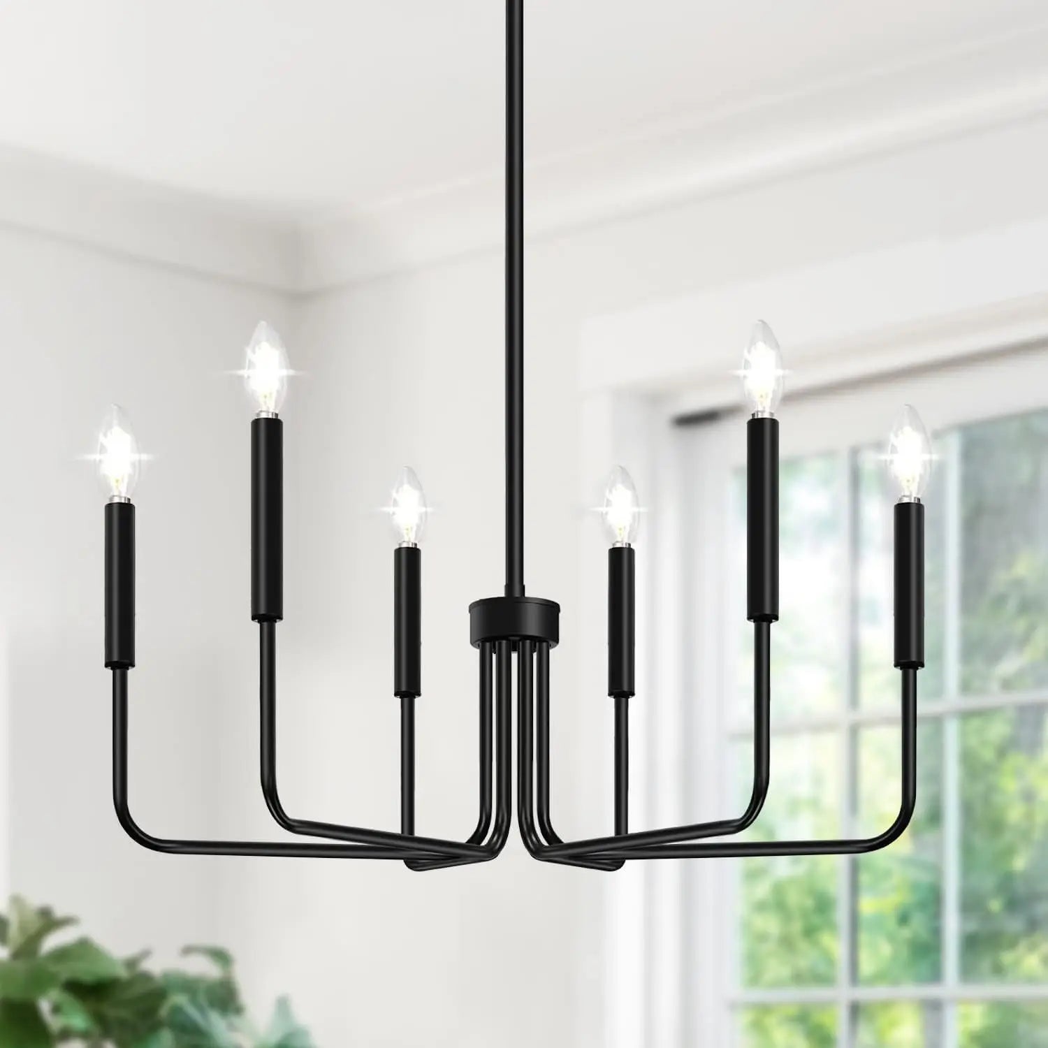 Retro Loft Candle Chandelier – Simple Iron Pendant Light for Living Room & Dining Room (AC110–260V)