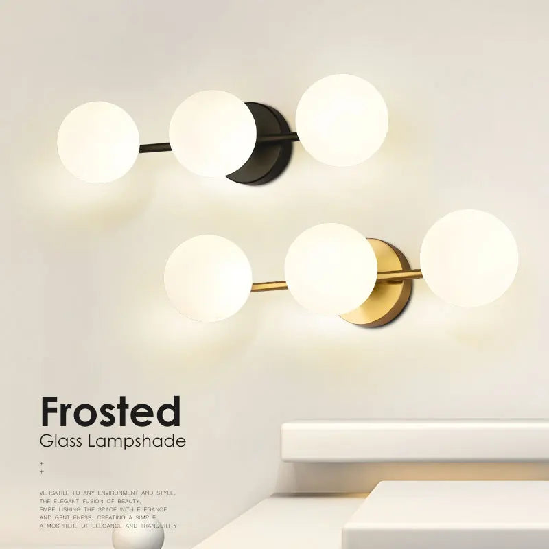 Nordic Frosted Glass Ball LED Wall Lamp – Modern G9 Sconce for Bedroom, Living Room, and Home Décor Lighting