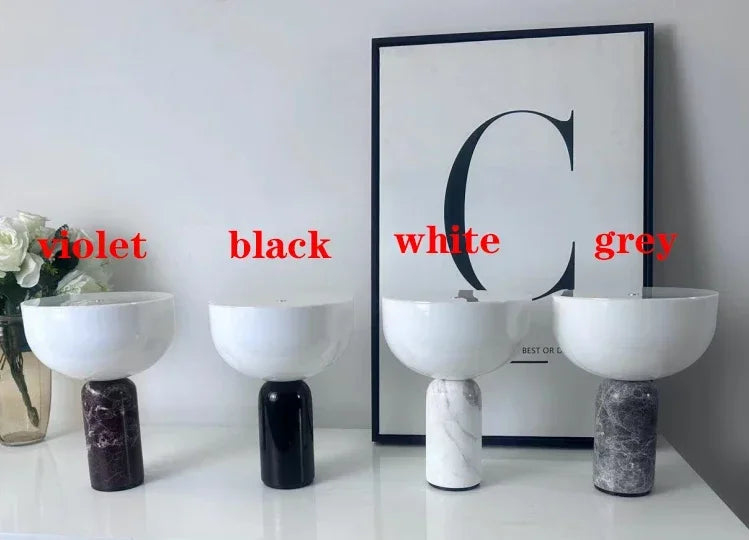 Mushroom Touch Table Lamp – Danish Marble Designer Bedside Light for Bedroom, Office, and High-End Interior Atmosphere