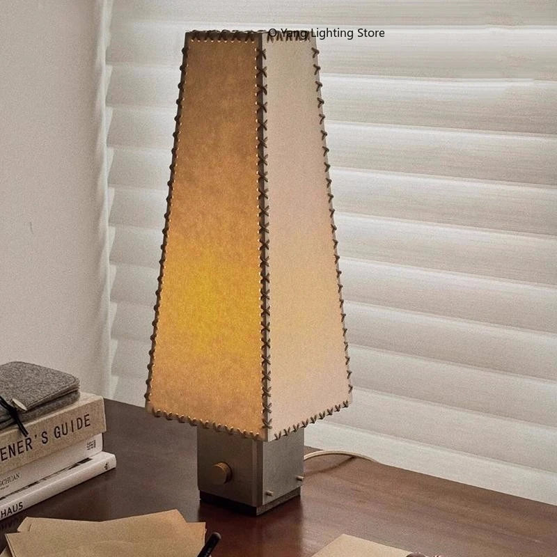 Letter Desk Lamp Handmade Sheepskin Paper Cover – Light Luxury Designer Bedside Lamp for Modern Bedrooms