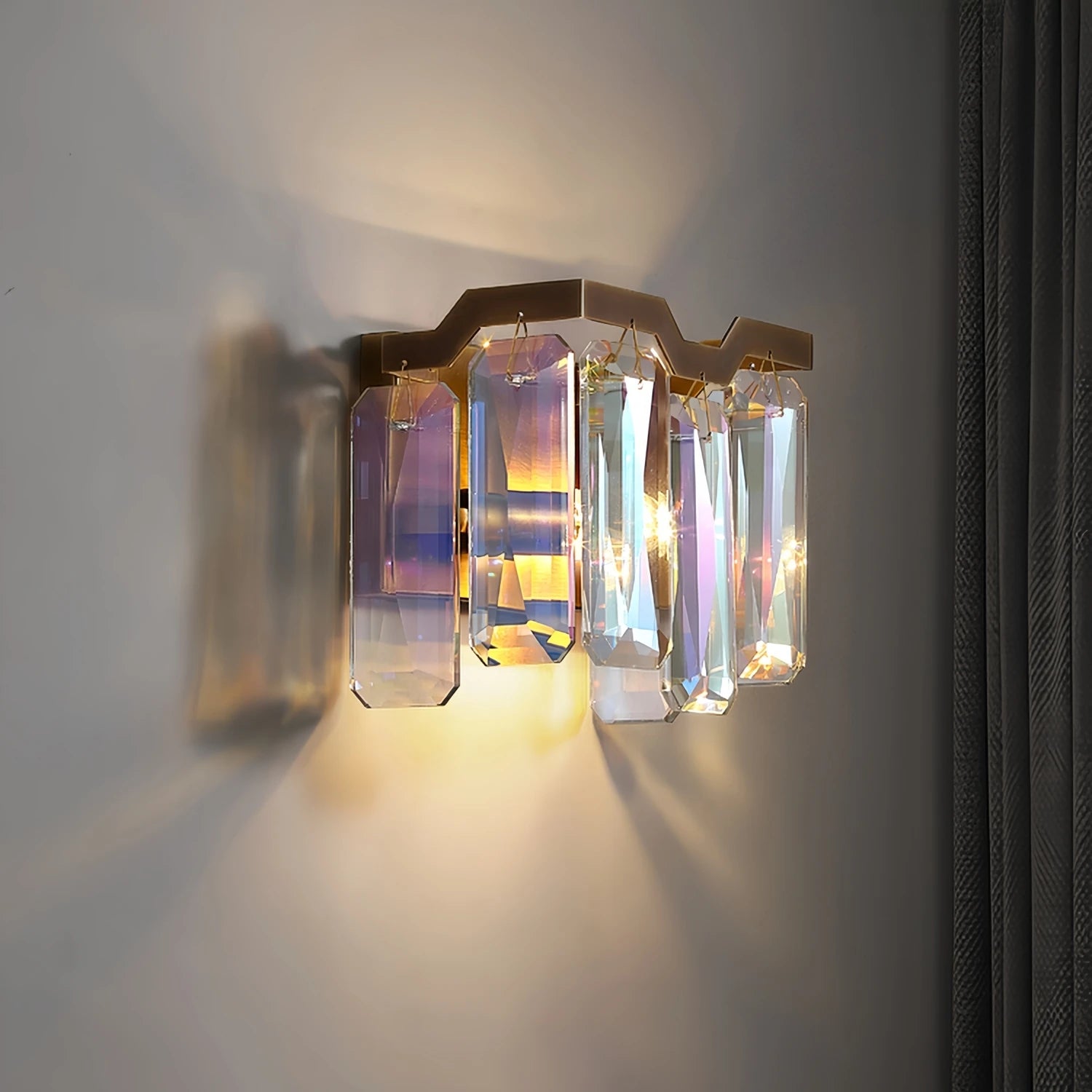 Iridescent Crystal Chandelier – Designer Luxury Round & Long Pendant Light for Dining Room, Living Room, Hotel & Villa