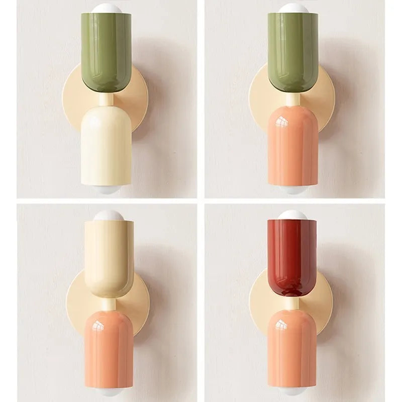 Modern Nordic Double-Head LED Wall Sconce – Minimalist Iron Design for Bedroom, Living Room & Study