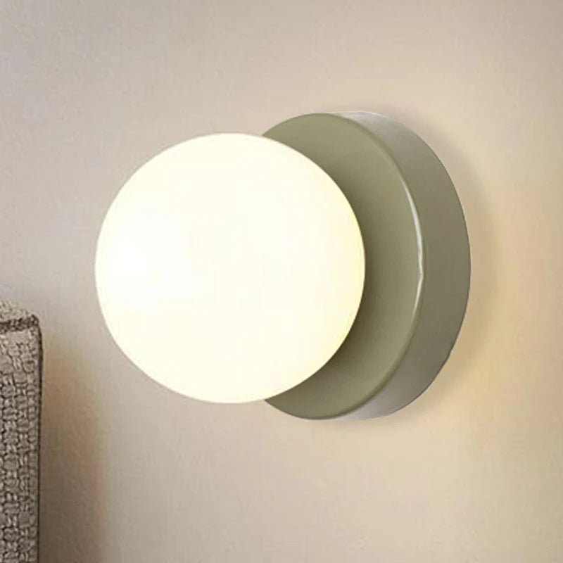 Nordic LED Glass Wall Lamp – Minimalist G9 Orb Sconce for Bedroom, Study, Hallway & Staircase