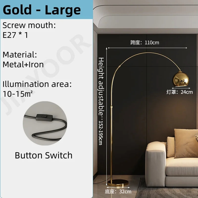 Nordic Luxury Adjustable Fishing Floor Lamp – Modern Living Room and Bedroom Sofa-Side LED Standing Light