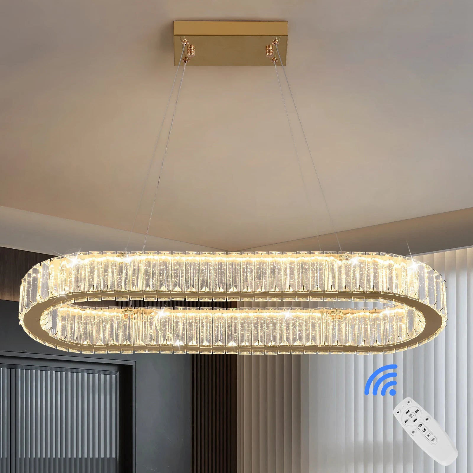 Modern Crystal Ceiling Chandelier – Elegant LED Lighting for Living Room, Bedroom & Restaurant Décor