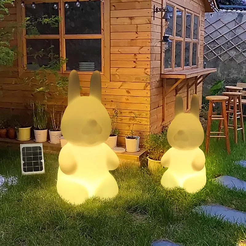 Luminous Rabbit LED Lawn Lamp – Outdoor Garden Decoration Light, Waterproof IP55, Multiple Light Modes