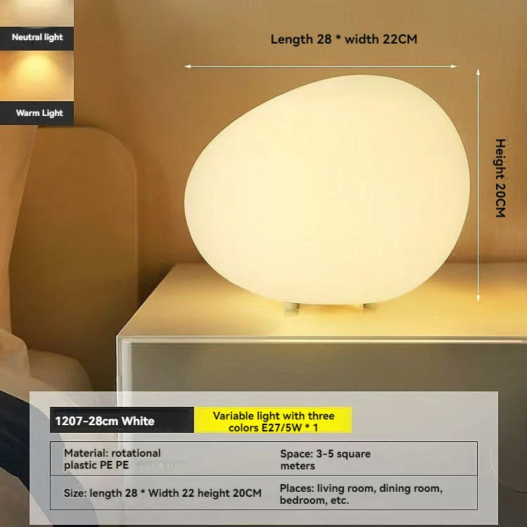 Cobblestone Night Light – Modern Minimalist Decorative Bedside Table Lamp