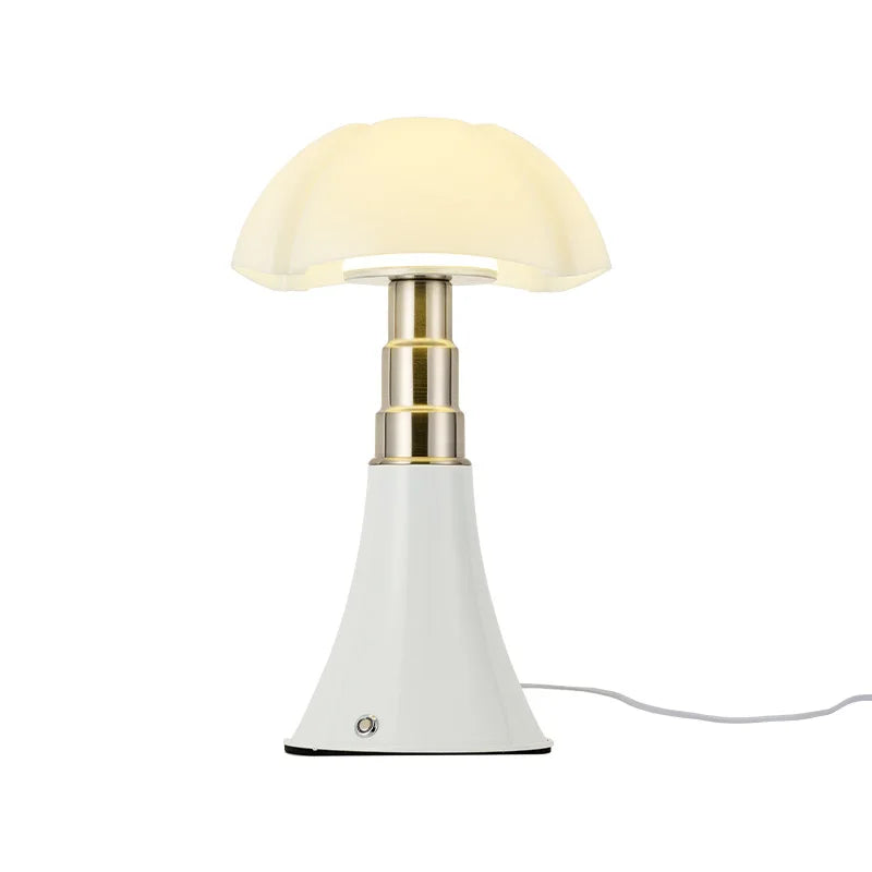 Italy Designer Wrought Iron LED Table Lamp – Bauhaus White Petal Glass Desk Light for Living Room, Bedroom, and Dining Spaces