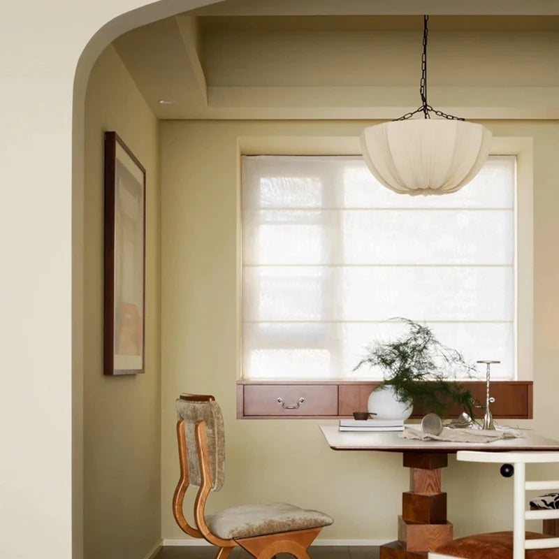 Nordic Minimalist Wabi-Sabi Fabric Chandelier – Modern Pendant Light for Living Room, Dining Room, Bedroom & Restaurants