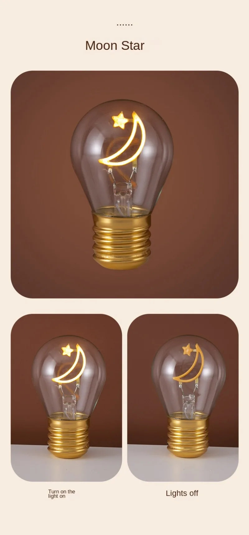 Edison A70 Rechargeable LED Decorative Bulb – Vintage Warm Light Type-C Portable Art Lamp