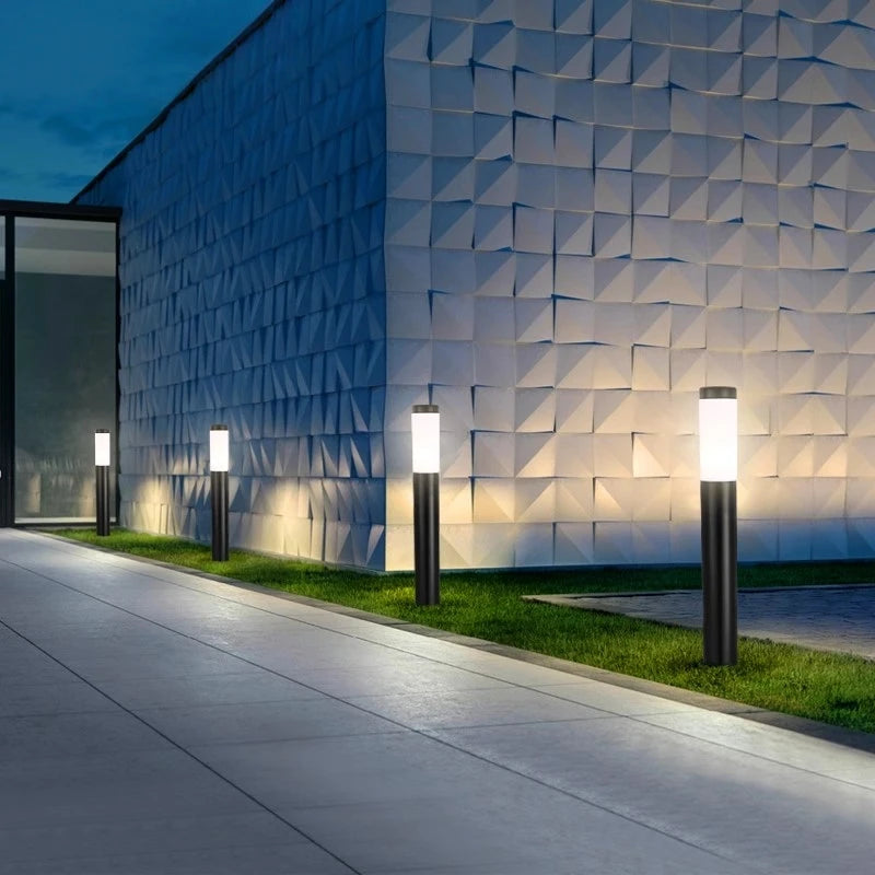 E27 Stainless Steel LED Pillar Lawn Lamp – 15W Outdoor Pathway & Landscape Lighting for Garden, Courtyard & Walkways