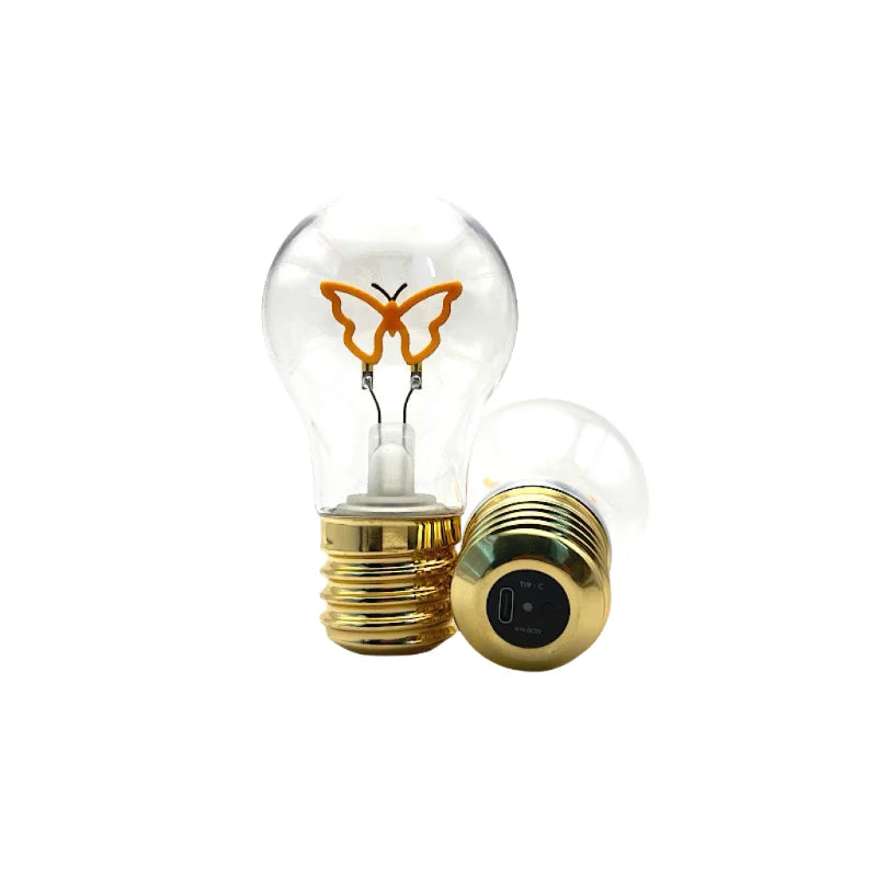 Edison A70 Rechargeable LED Decorative Bulb – Vintage Warm Light Type-C Portable Art Lamp